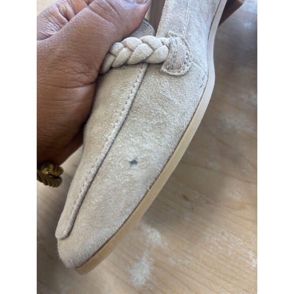 Joie Tan Suede Braided Loafers Flats 8.5 Old Money Preppy Classic Shoes - Picture 13 of 16